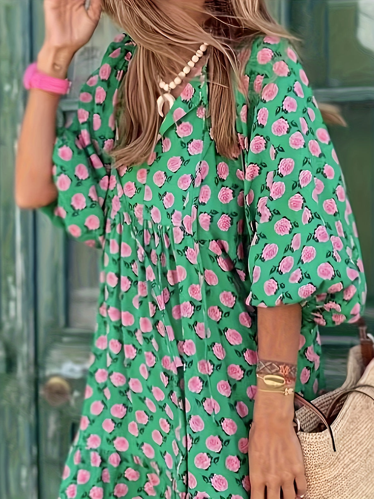 Vestido largo con estampado floral