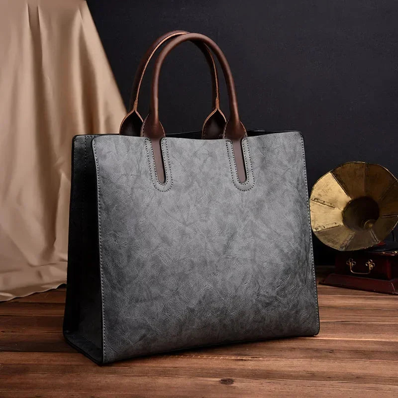Bolsos de mano informales grandes de piel de aceite Vintage para mujer, bolsos de mano de alta calidad, bolso de hombro tipo bandolera, bolsos de mensajero