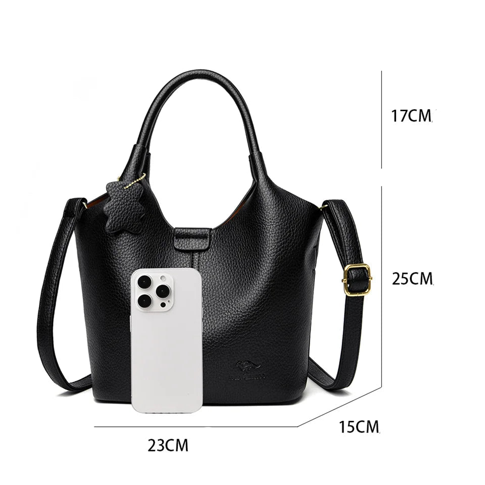 Bolsos De cuero suave para mujer, bolso de hombro Vintage, diseñador de lujo, bolsos de gran capacidad, Sac A Main