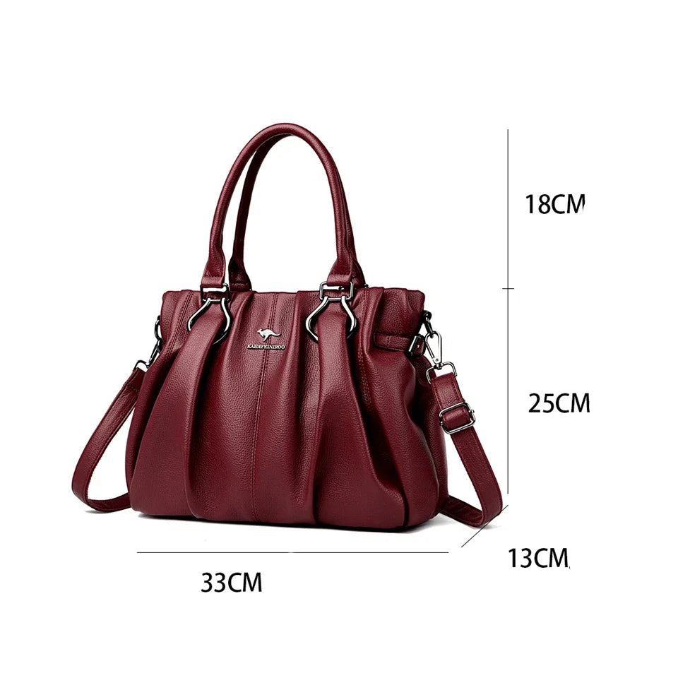 Bolso de mano informal genuino, bolsos de lujo para mujer, monederos y bolsos de diseñador, bolsos de mano de cuero suave de alta calidad para ir al trabajo