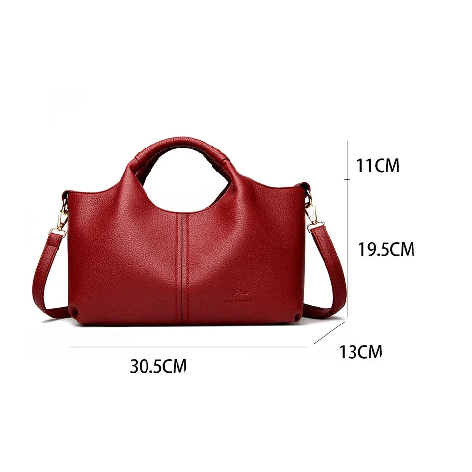Bolso de mano de cuero suave de alta calidad para mujer, bolso de mano, bolso de hombro de lujo a la moda para mujer, bolsos cruzados para ir al trabajo, cartera
