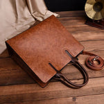 Bolsos de mano informales grandes de piel de aceite Vintage para mujer, bolsos de mano de alta calidad, bolso de hombro tipo bandolera, bolsos de mensajero