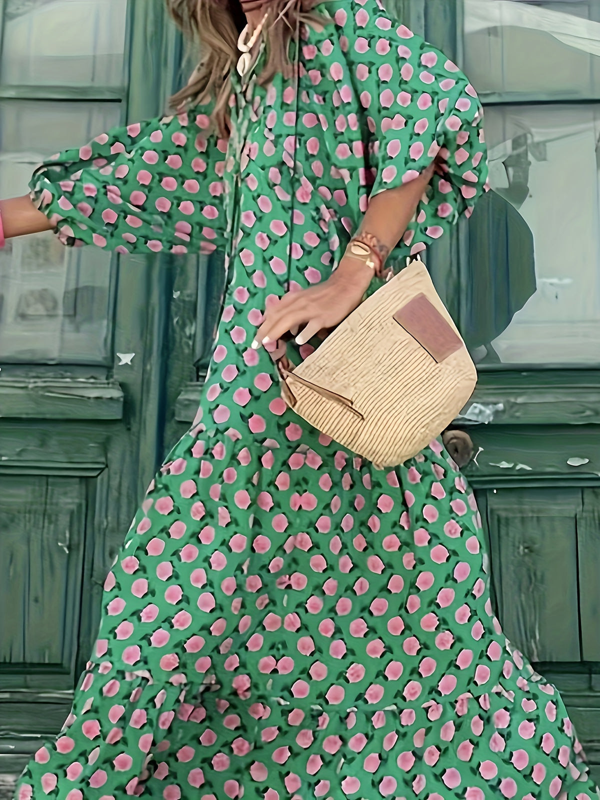 Vestido largo con estampado floral